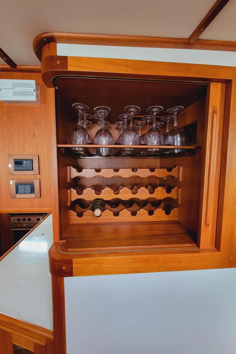 Slide: The Image of Wine rack and glass holder in Grand Banks 49 Eastbay HX, 2004 model. - 14