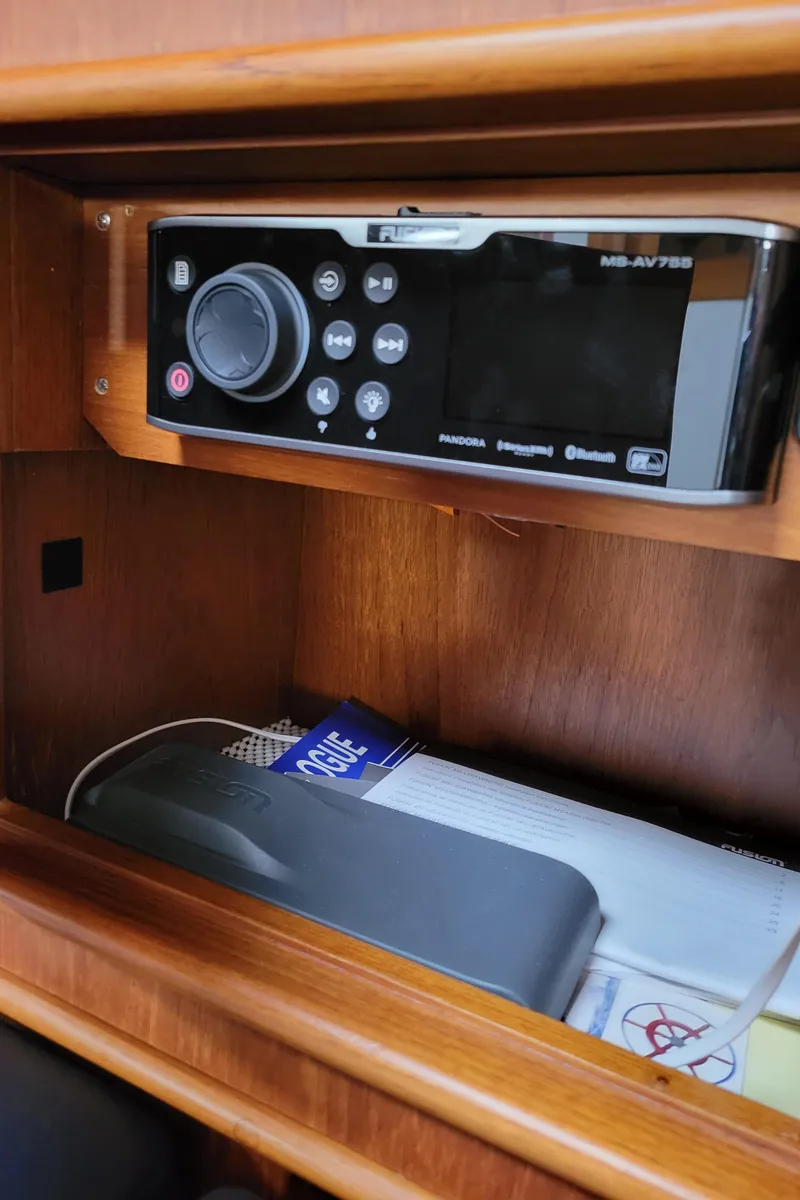 Slide: The Image of Interior of 2004 Grand Banks 49 Eastbay HX with electronics. - 23