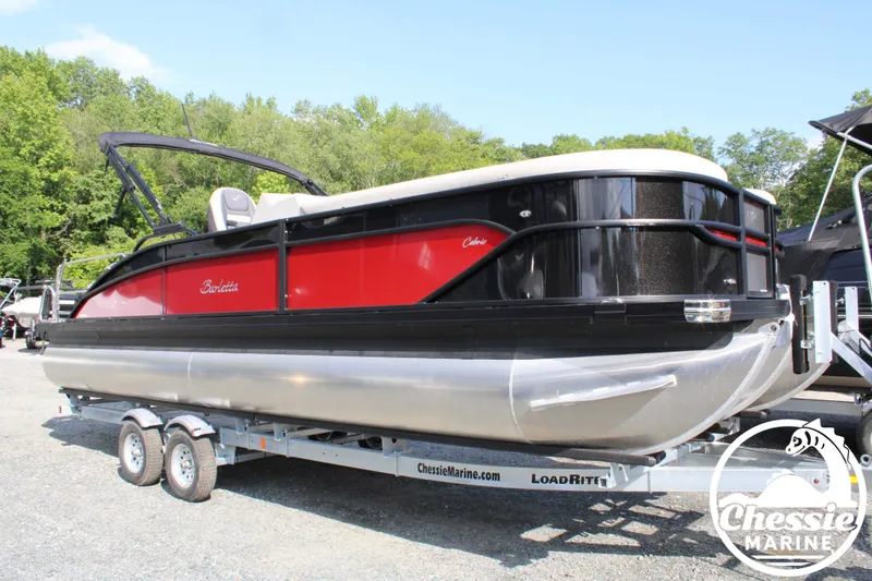 Slide: The Image of 2025 Barletta Cabrio C24U pontoon boat on trailer. - 6