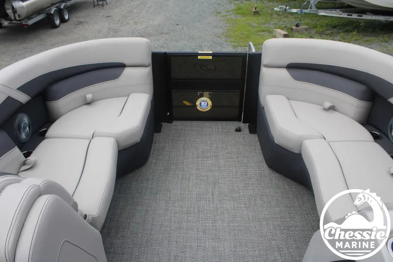 Slide: The Image of Interior of 2025 Barletta Cabrio C20UC with gray upholstered seating. - 10