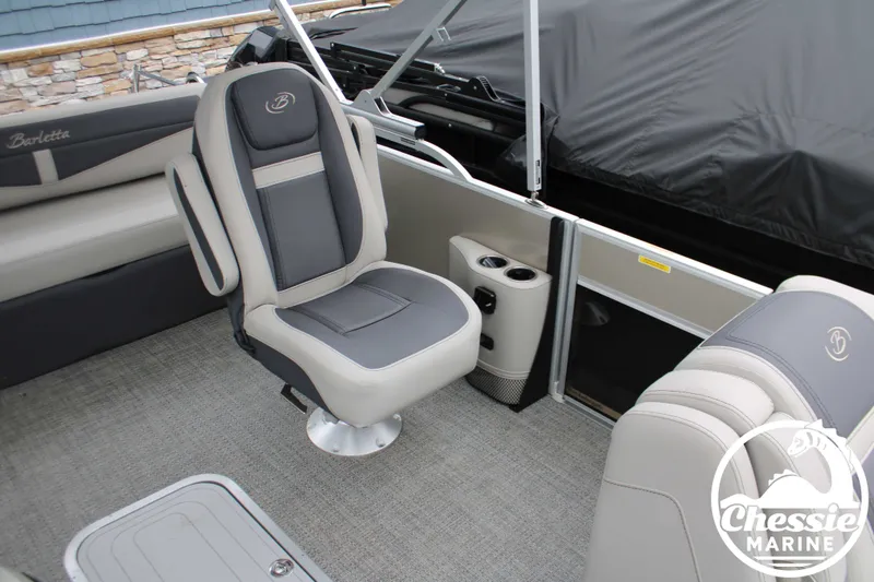 Slide: The Image of Interior of 2025 Barletta CABRIO C24UC with gray seating. - 13