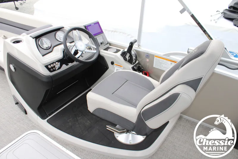 Slide: The Image of Interior of 2025 Barletta Cabrio C24UC with steering console. - 18