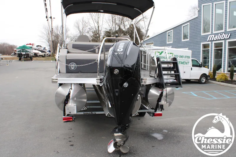 Slide: The Image of 2025 Barletta Cabrio C24UC pontoon boat with outboard motor. - 5