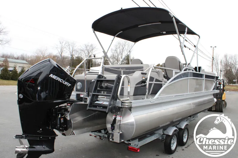 Slide: The Image of 2025 Barletta Cabrio C24UC pontoon boat with Mercury engine. - 6