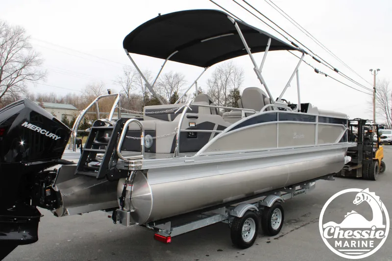 Slide: The Image of 2025 Barletta Cabrio C24UC pontoon boat with Mercury engine. - 7