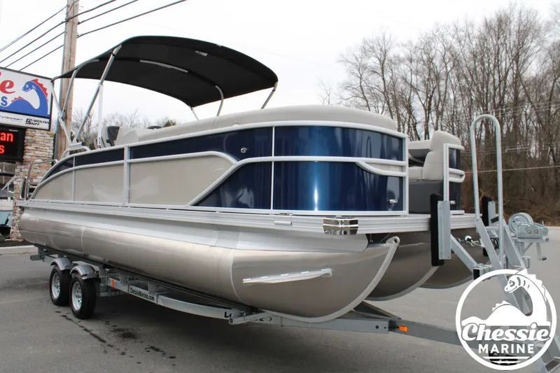 Slide: The Image of 2025 Barletta Cabrio C24UC pontoon boat on trailer. - 9