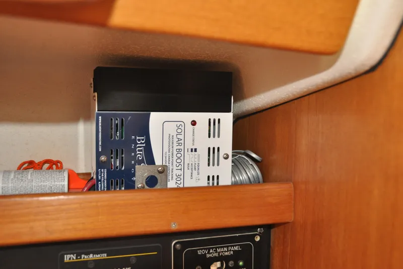 Slide: The Image of Solar Boost 3024i charge controller in 2003 Catalina 387 yacht interior. - 41
