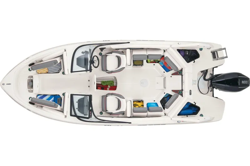 Slide: The Image of Manufacturer Provided Image: 2025 Tahoe 210 S boat, top view, showcasing spacious seating and storage areas. - 38