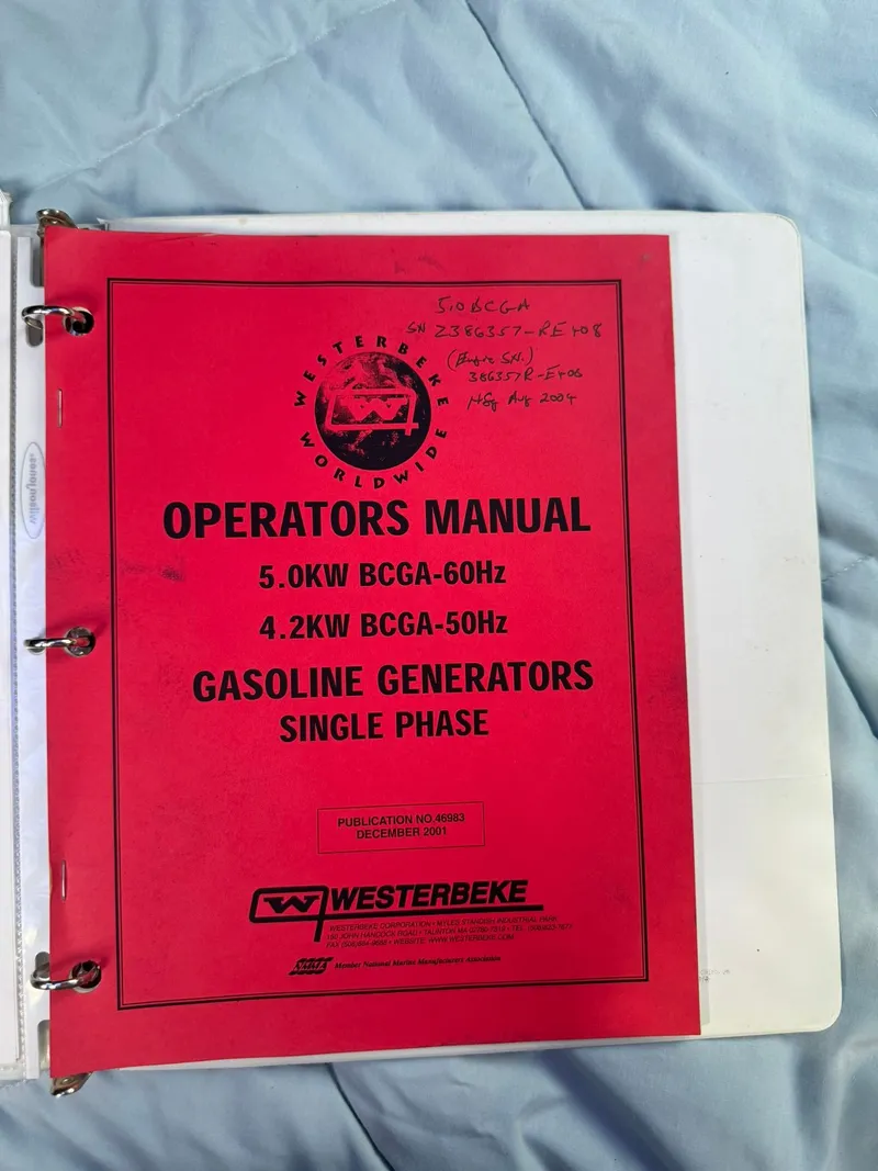 Slide: The Image of Westerbeke operators manual for gasoline generators, 5.0KW and 4.2KW, 2001 edition. - 30