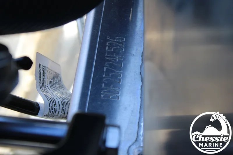 Slide: The Image of Close-up of serial number on a 2026 Barletta ARIA 22UC boat. - 22