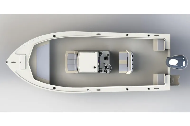Slide: The Image of Manufacturer Provided Image: Top view of 2019 Parker 23 Special Edition boat with seating and console. - 9