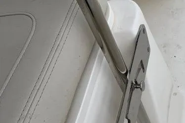 Slide: The Image of Close-up of 2023 Boston Whaler 170 Montauk seat and hinge detail. - 27