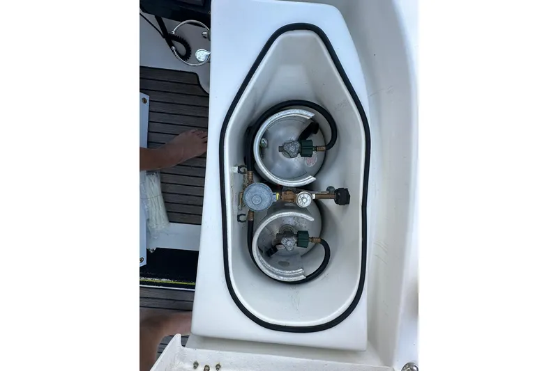 Slide: The Image of Propane tank compartment on a 2000 Beneteau 50 sailboat. - 24