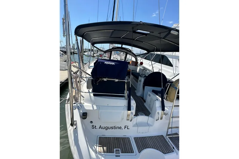 Slide: The Image of Beneteau 50 sailboat, 2000 model, docked in St. Augustine, FL marina. - 9