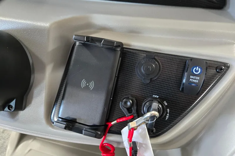 Slide: The Image of Control panel of 2026 Trifecta 24RF LE 2.75 with power switch and charging port. - 7