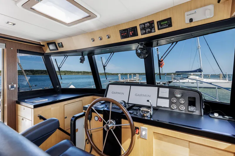 Slide: The Image of Interior of 2023 North Pacific 49 Euro yacht with modern navigation equipment. - 11