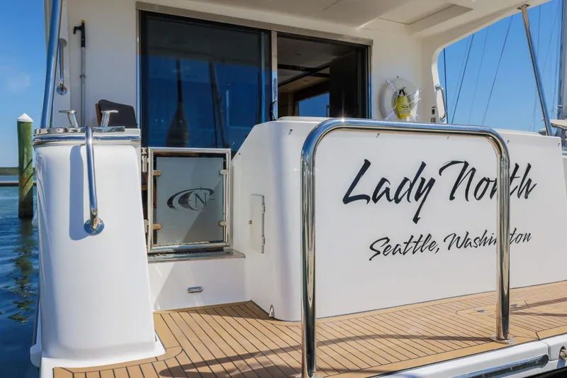 Slide: The Image of 2023 North Pacific 49 Euro yacht, "Lady North," docked in Seattle, Washington. - 54