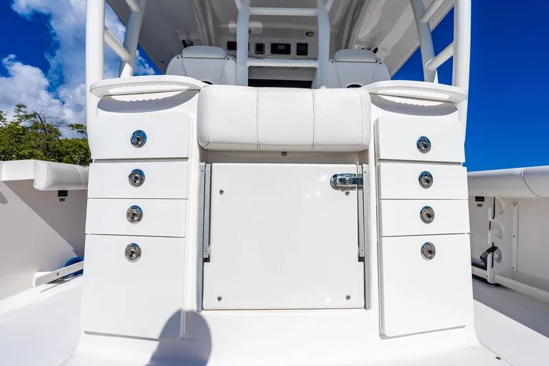 Slide: The Image of Interior view of Everglades 355 Center Console 2019 boat. - 42