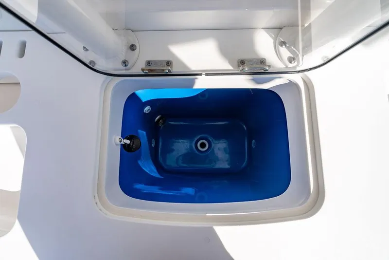 Slide: The Image of View of the blue tank on Everglades 355 Center Console 2019. - 45