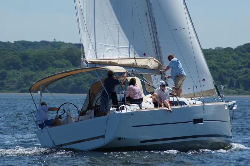 Slide: The Image of Sailing on a 2017 Dufour 350 Grand Large yacht in open waters. - 5