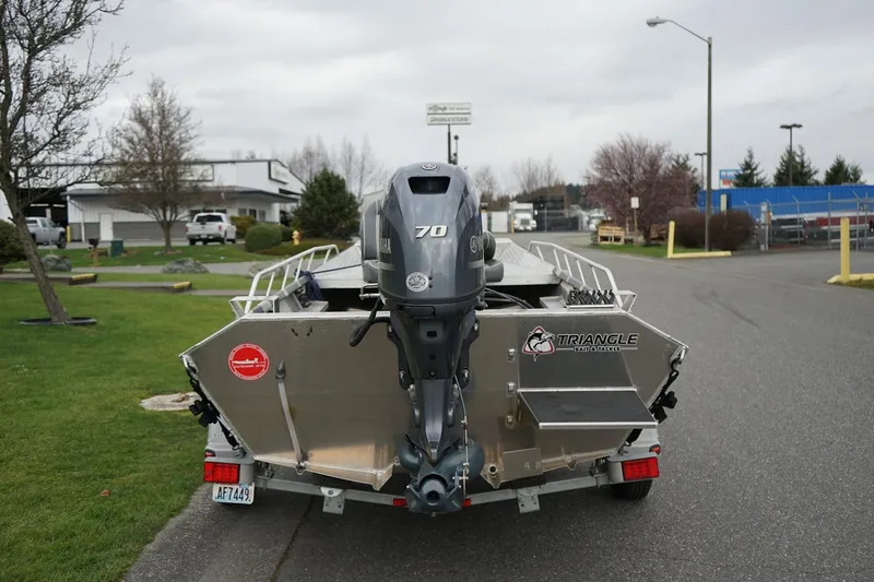 Slide: The Image of 2021 Wooldridge 16 Alaskan LT boat with Yamaha motor on a trailer. - 4