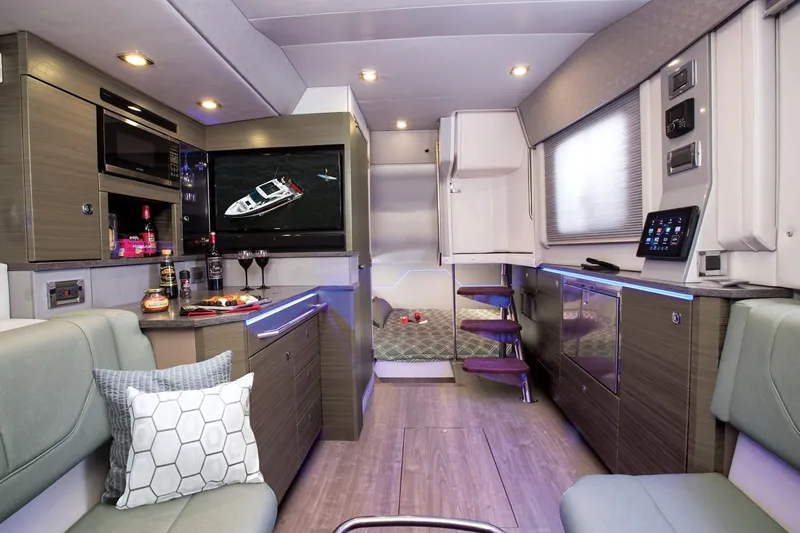 Slide: The Image of Manufacturer Provided Image: Luxurious interior of 2019 Formula 430 Super Sport Crossover yacht with modern amenities. - 20