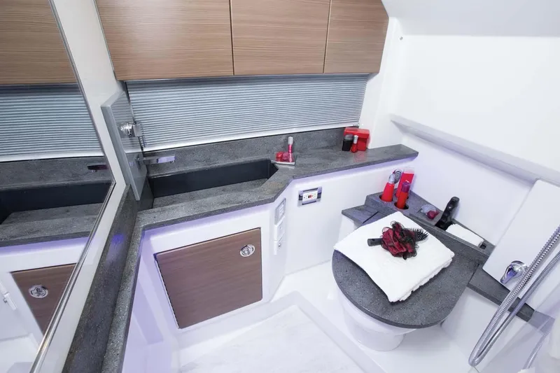 Slide: The Image of Manufacturer Provided Image: 2019 Formula 430 Super Sport Crossover bathroom with modern fixtures and sleek design. - 23