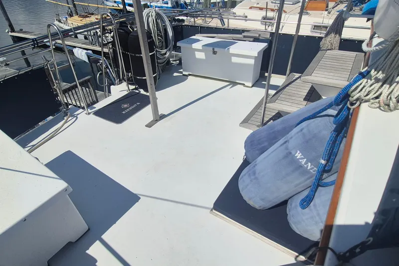 Slide: The Image of 1983 Grand Banks 42 Motoryacht with spacious deck and classic design features. - 38