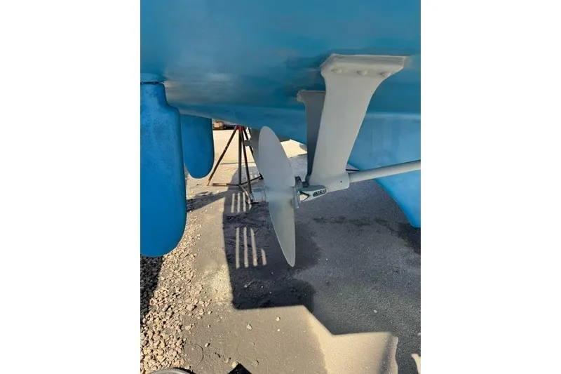 Slide: The Image of Propeller and rudder of 1983 Grand Banks 42 Motoryacht on dry dock. - 78