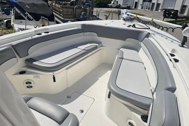 Slide: The Image of 2022 NauticStar 28 XS boat radio compartment with Standard Horizon Explorer device. - 12