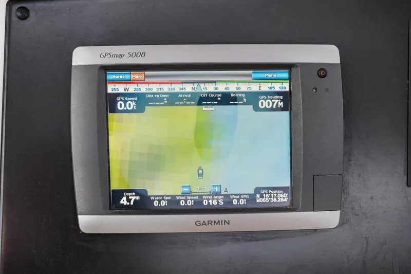 Slide: The Image of Garmin GPSmap 5008 display on 2014 Fountaine Pajot Helia 44 catamaran. - 14