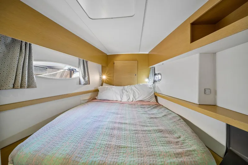 Slide: The Image of Cozy cabin interior of 2014 Fountaine Pajot Helia 44 catamaran with comfortable bed and modern design. - 27