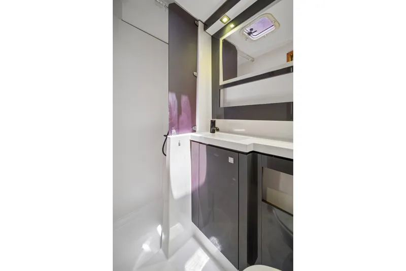 Slide: The Image of Modern bathroom interior on 2014 Fountaine Pajot Helia 44 catamaran. - 29