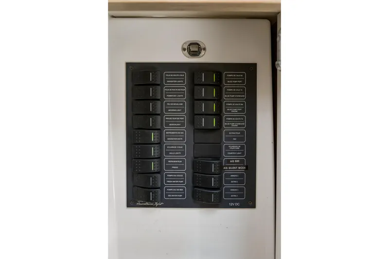 Slide: The Image of Electrical panel on a 2014 Fountaine Pajot Helia 44 catamaran. - 37