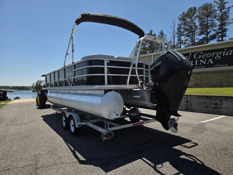 Slide: The Image of 2022 Bentley Pontoons 243 Cruise on trailer by lakeside. - 5