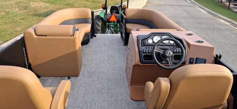 Slide: The Image of Interior view of the 2026 Bentley Pontoons Legacy 240 Navigator. - 5