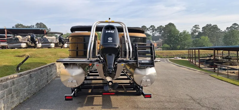 Slide: The Image of 2026 Bentley Pontoons Legacy 240 Navigator on a trailer. - 6