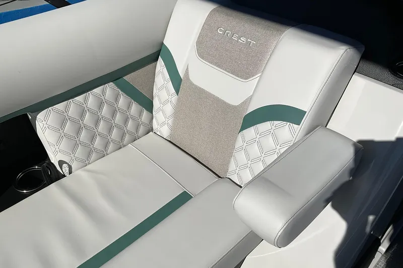 Slide: The Image of Luxurious seating on 2026 Crest Conquest 230 SLSC boat with elegant design and detailing. - 30