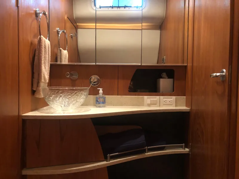 Slide: The Image of Luxurious bathroom in a 2009 Tiara Yachts 4300 Sovran. - 29