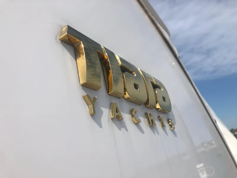 Slide: The Image of Gold Tiara Yachts logo on white background, model 4300 Sovran, year 2009. - 41