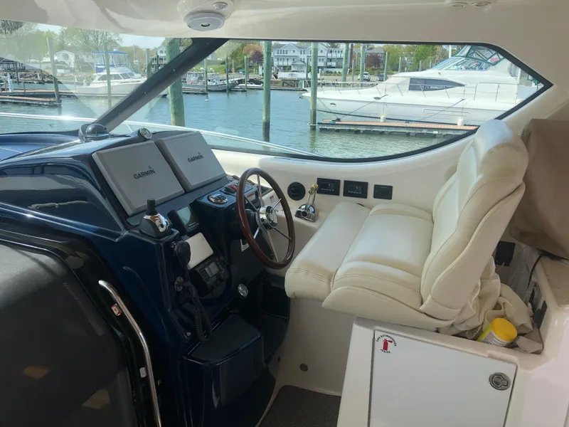 Slide: The Image of Interior view of 2009 Tiara Yachts 4300 Sovran helm station. - 6