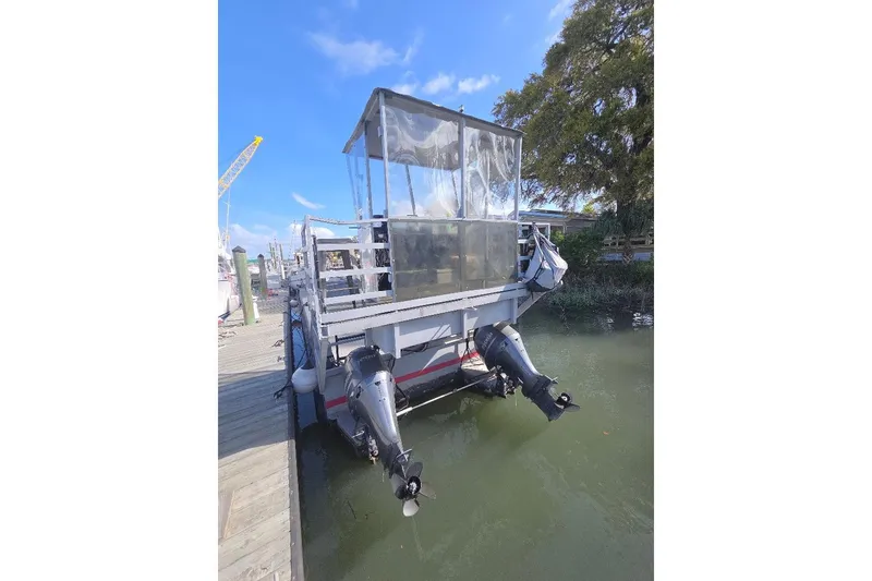 Slide: The Image of Amphibious landing craft by Cool Amphibious Manufacturers International, 2012 model, docked by water. - 20