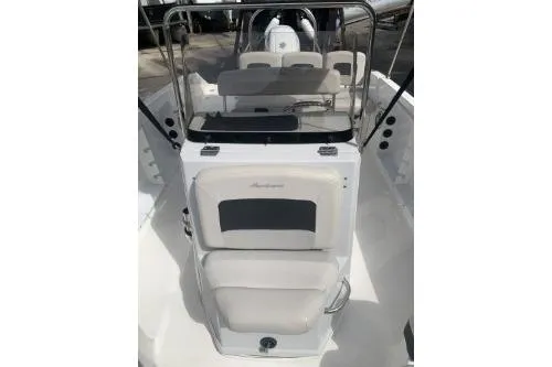 Slide: The Image of 2021 Hurricane Center Console 19 OB boat interior with seating and console. - 7