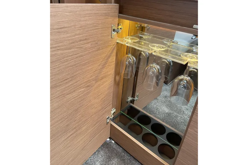 Slide: The Image of Wine glass storage in 2017 Jeanneau Leader 46 yacht cabinet. - 29