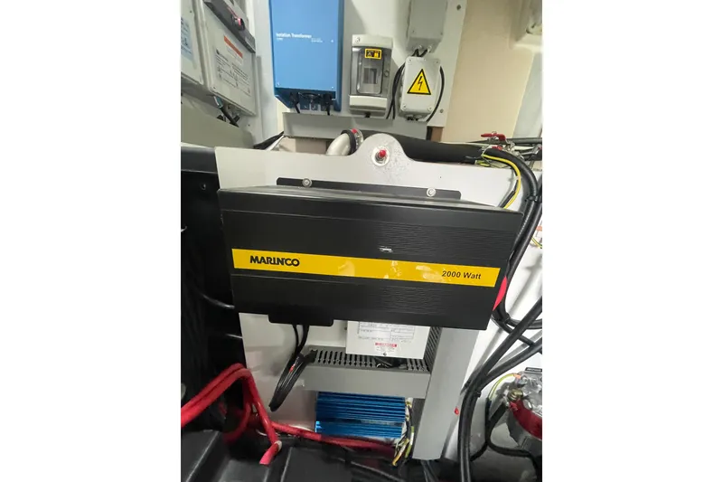 Slide: The Image of Electrical system of a 2017 Jeanneau Leader 46 with Marinco 2000 Watt inverter. - 64