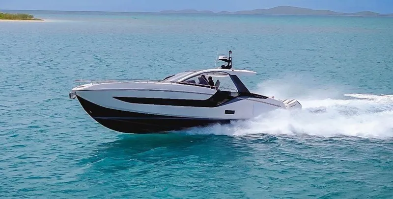 The Image of 2024 Azimut Verve 48 yacht cruising on clear blue ocean waters. - 0