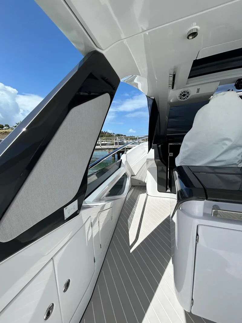 Slide: The Image of 2024 Azimut Verve 48 yacht interior with sleek design and modern features. - 10