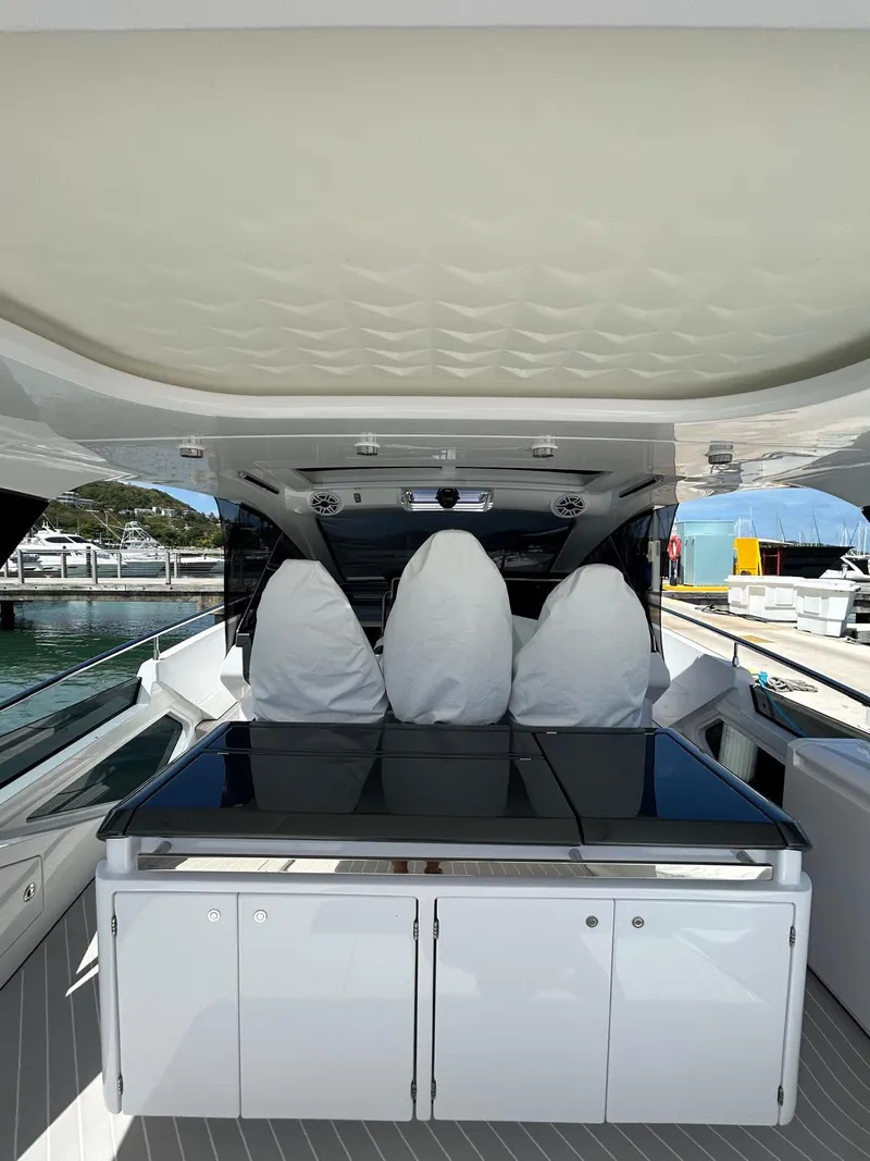 Slide: The Image of 2024 Azimut Verve 48 yacht interior with sleek design and modern amenities. - 12