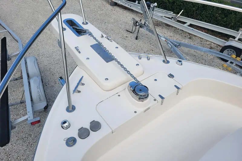 Slide: The Image of 2023 Grady-White Marlin 300 boat anchor system and deck details. - 14