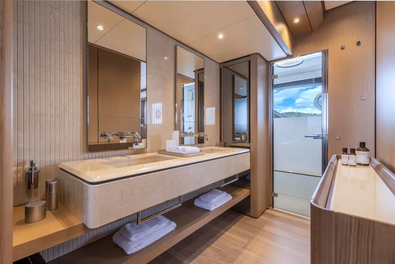Slide: The Image of Luxurious bathroom on the Ferretti Yachts 1000, model year 2027. - 12